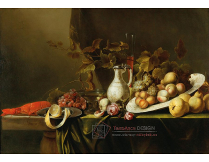DDSO-4644 Michiel Simons - Zátiší s ovocem, květinami, humrem a džbánem