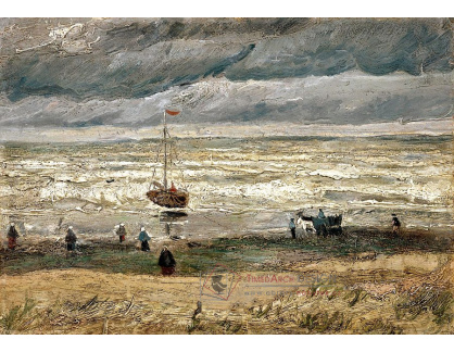 VR2-236 Vincent van Gogh - Pláž Scheveningen v bouřlivém počasí