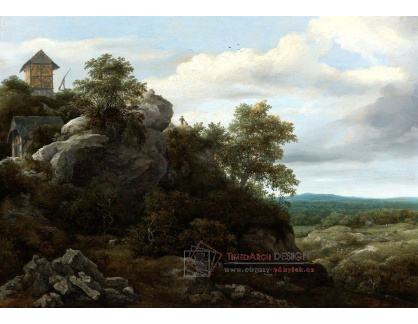 KO IV-7 Jacob van Ruisdael - Krajina s domy na skalnatém kopci