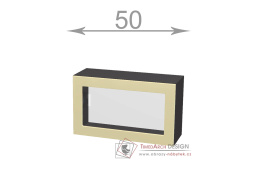 horní vysoká výklopná vitrína š.50, v.46, Horizon W5046G, grafit/šedý jíl