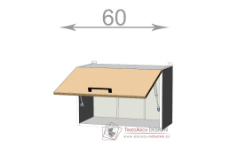horní skříňka nad digestoř š.60, v.40, Kaiser W6040, bílá/cappuccino lesk