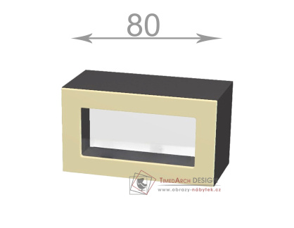 horní výklopná vitrína š.80, v.36, Horizon W8036G, grafit/ořech tmavý