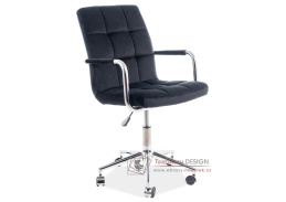 Q-022 VELVET, kancelářská židle, látka černá