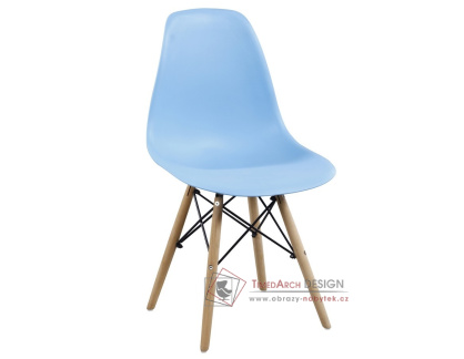 MODENA II, jídelní židle, buk / plast modrý