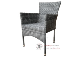 AZC-S2118 GREY, zahradní židle, umělý ratan šedý