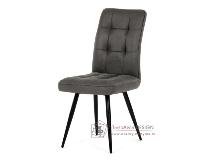 DCL-D1250 GREY3, jídelní židle, černá / látka šedá