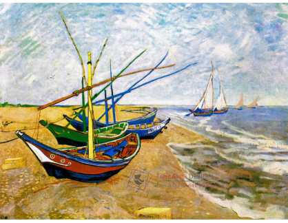 VR2-127 Vincent van Gogh - Rybářské lodě na pláži v Saintes-Maries
