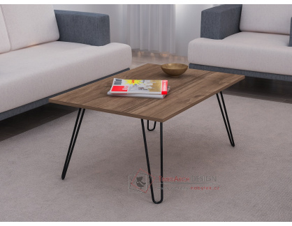 DEKARA, konferenční stolek 90x60cm, černá / ořech