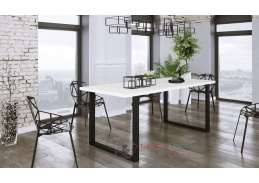 PILGRIM, jídelní stůl 138x67cm, černá / bílá