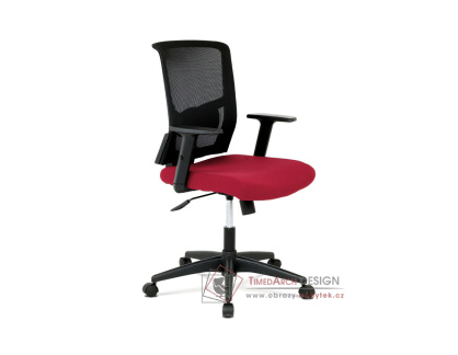 KA-B1012 BOR, kancelářská židle, síťovina černá / látka vínová