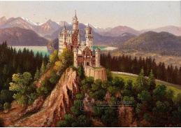 A-695 Hubert Sattler - Pohled na zámek Neuschwanstein