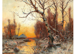 DDSO-2305 Julius Sergius Klever - Zimní krajina s břízami ve večerním světle