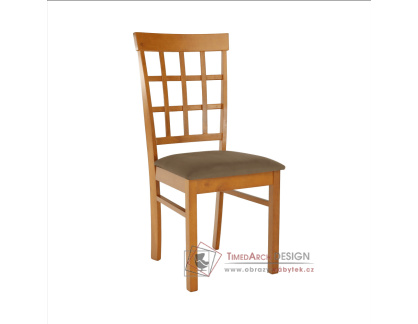 GRID NEW, jídelní židle, třešeň / látka béžová