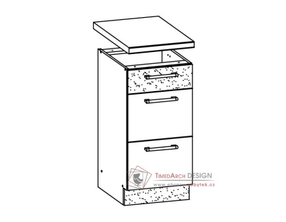 MODENA, dolní skříňka MD14/D45S3, buk / bílý lesk