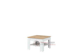 REMI LA05, konferenční stolek 67,5x67,5cm, bílá / dub evoke