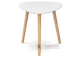AF-1132 WT, konferenční stolek 40x40cm, bambus přírodní / bílá