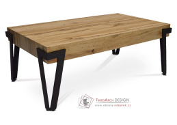 AHG-263 OAK, konferenční stolek 112x62cm, černá / dub divoký