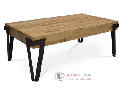 AHG-263 OAK, konferenční stolek 112x62cm, černá / dub divoký