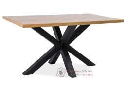 CROSS 150x90, jídelní stůl, černá / MDF dub