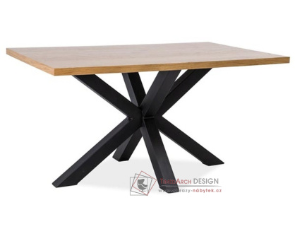 CROSS 150x90, jídelní stůl, černá / MDF dub