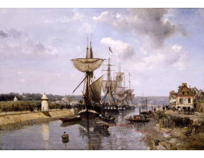 KO IV-144 Johan Barthold Jongkind - Fregaty v přístavu Harfleur