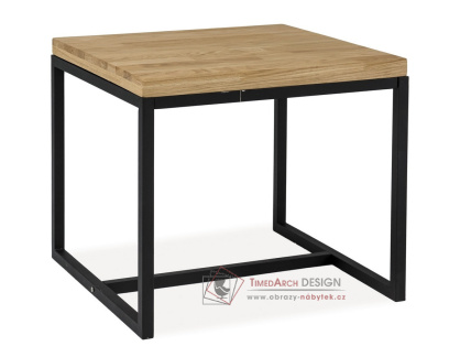 LORAS C, konferenční stolek, černá / masiv dub