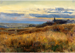 SO IX 434 John William Inchbold - Cornfield při západu slunce