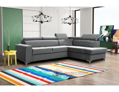 SILK, sedací souprava - pravá, látka Mercedes 70 světle šedá