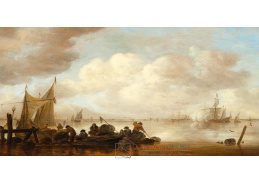 D-6563 Jan van Goyen - Rybářské lodě a fregata zdravící palbou