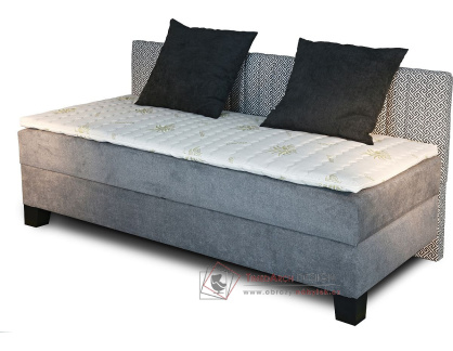 NOVO, čalouněná postel - boxspring 80x200cm, čelo u boku