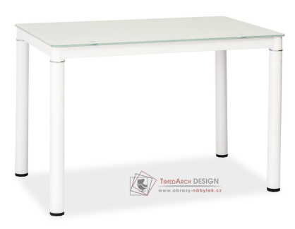 GALANT 110x70, jídelní stůl, bílá / bílé sklo