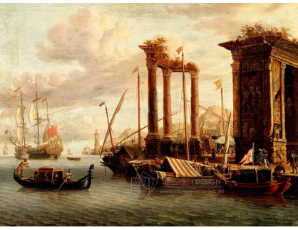 A-1741 Jacobus Storck - Středomořský přístav s ruinami