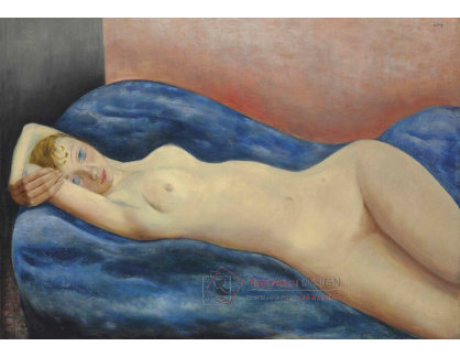 A-8170 Moise Kisling - Ženský akt na modré pohovce