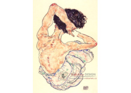 VES 163 Egon Schiele - Sedící ženský akt zezadu