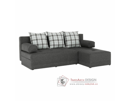 MEXX NEW, sedací souprava - pravá, látka Savana šedý melír / vzor