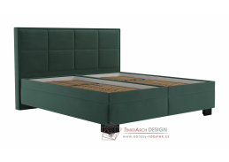 ELA, čalouněná postel 180x200cm, látka zelená
