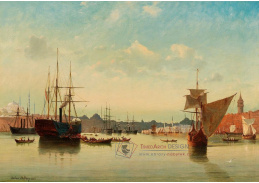 DDSO-1515 Anton Melbye - Pohled na přístav v Istanbulu