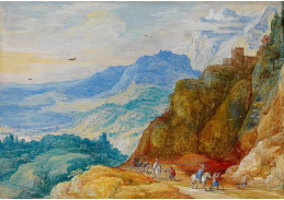DDSO-1677 Jan Brueghel a Joos de Momper - Hornatá krajina s postavami na cestě