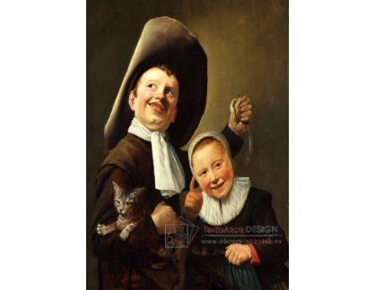 KO II-267 Judith Leyster - Chlapec a dívka s kočkou a úhořem