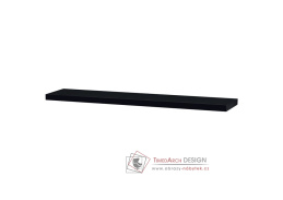 P-002 BK, nástěnná polička 120cm, černý lesk