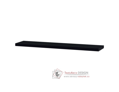 P-002 BK, nástěnná polička 120cm, černý lesk