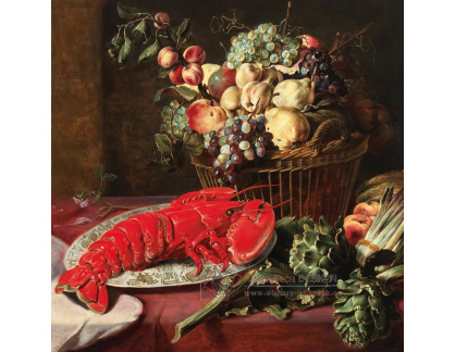 A-5009 Frans Snyders - Košík ovoce, chřestu, artyčoků a humr