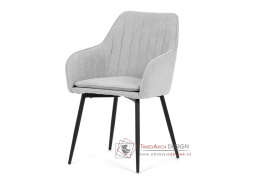DCL-221 SIL2, jídelní křeslo, černá / látka stříbrná