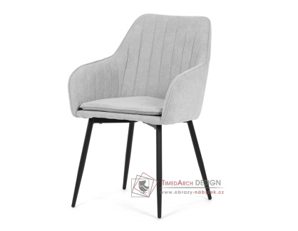 DCL-221 SIL2, jídelní křeslo, černá / látka stříbrná