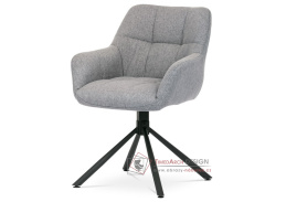 HC-532 SIL2, jídelní otočné křeslo, černá / látka světle šedá