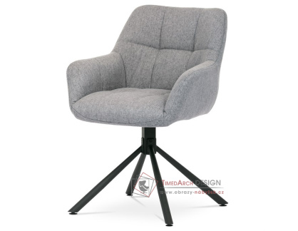 HC-532 SIL2, jídelní otočné křeslo, černá / látka světle šedá