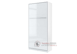 CONCEPT PRO CP-03, vysoká výklopná postel 90x200cm, bílá / bílý lesk