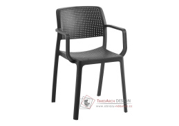 DENTON, zahradní židle, plast černý