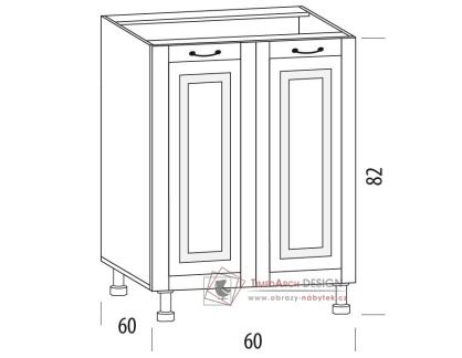 CHARLOTTA, dolní skříňka 2-dveřová 60H, výběr provedení