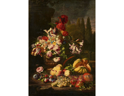 A-4706 Abraham Brueghel - Květinové a ovocné zátiší v krajině parku